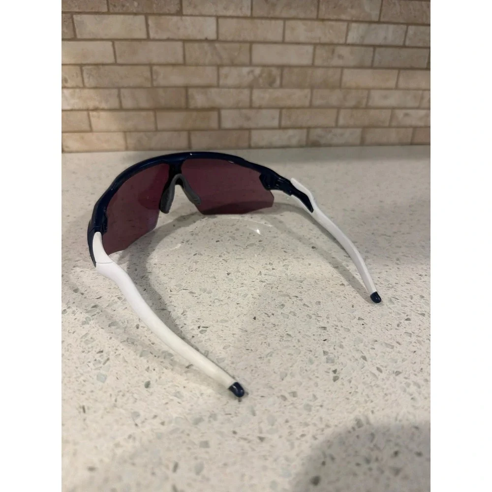 Oakley Radar Path Sunglasses Blue White Frame Iridium Shield Lens Sport Cycling